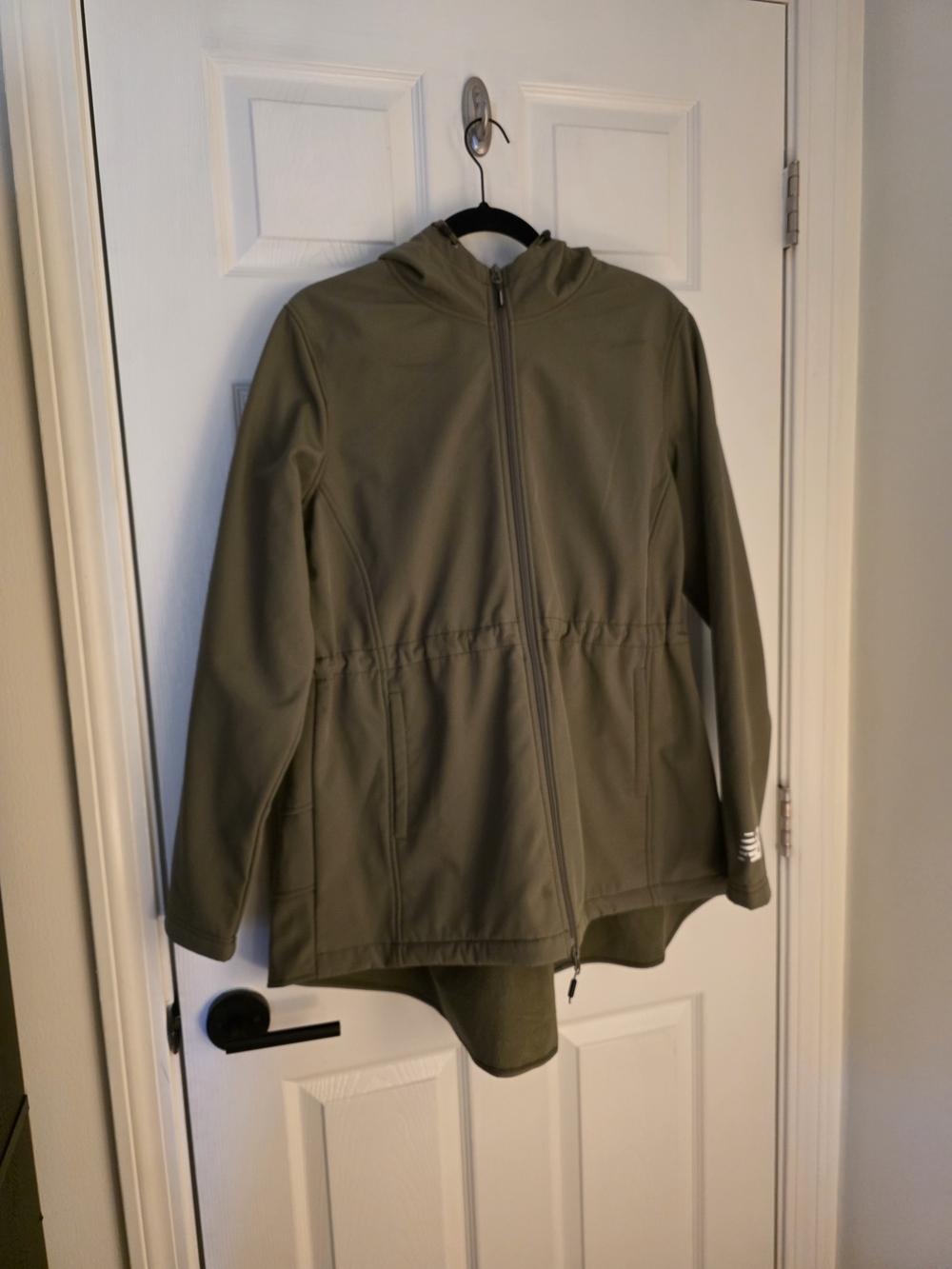 New Balance Olive Green Hooded Raincoat - Women's L